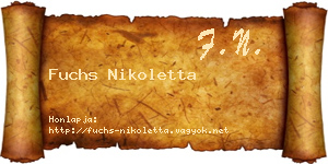 Fuchs Nikoletta névjegykártya